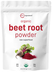 Front view of Micro Ingredients Beet Root Powder 4 lb container