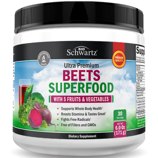Beet Root Powder bottle front label
