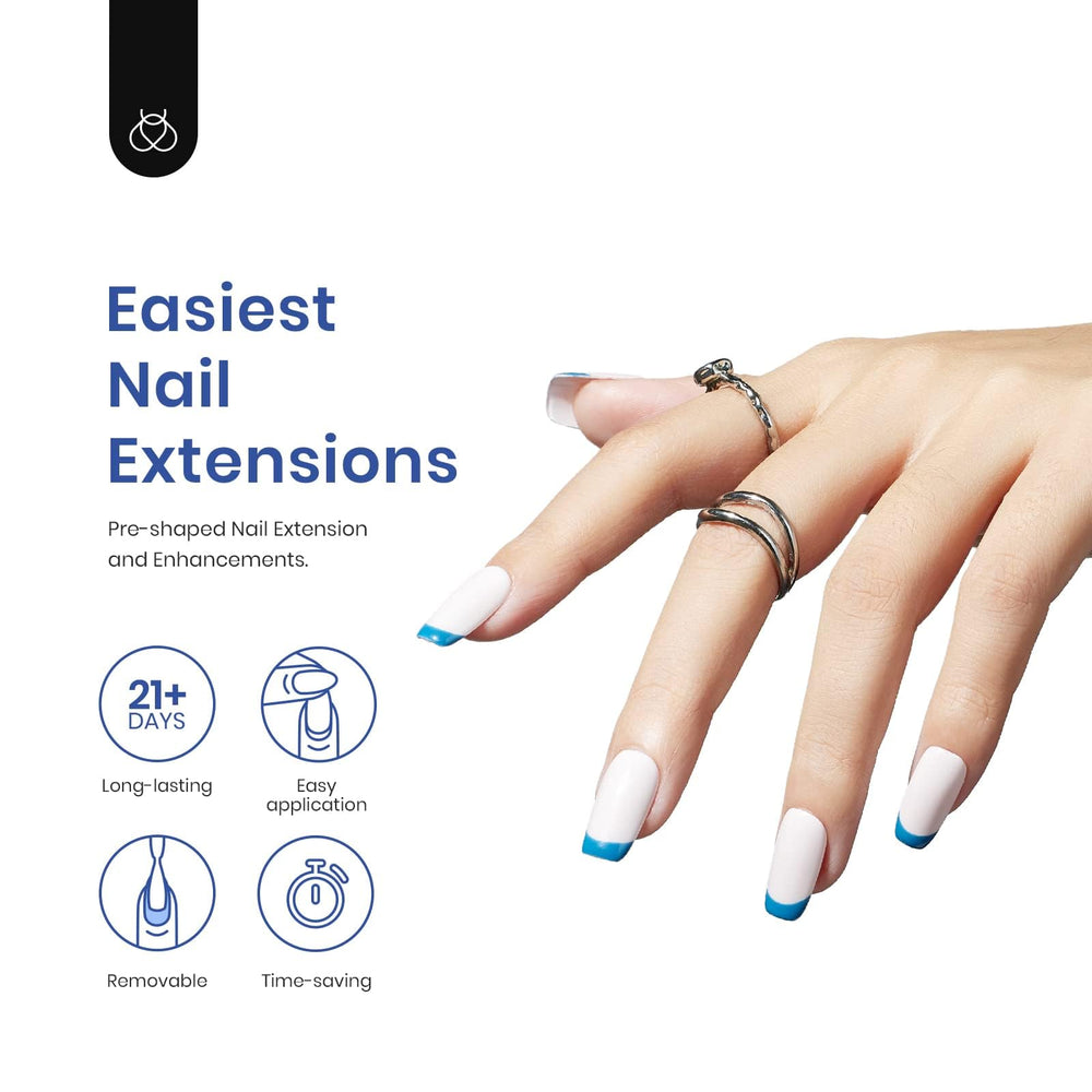 Beetles 5-in-1 Nail Glue bottle used as base coat, glue, and bloom gel.
