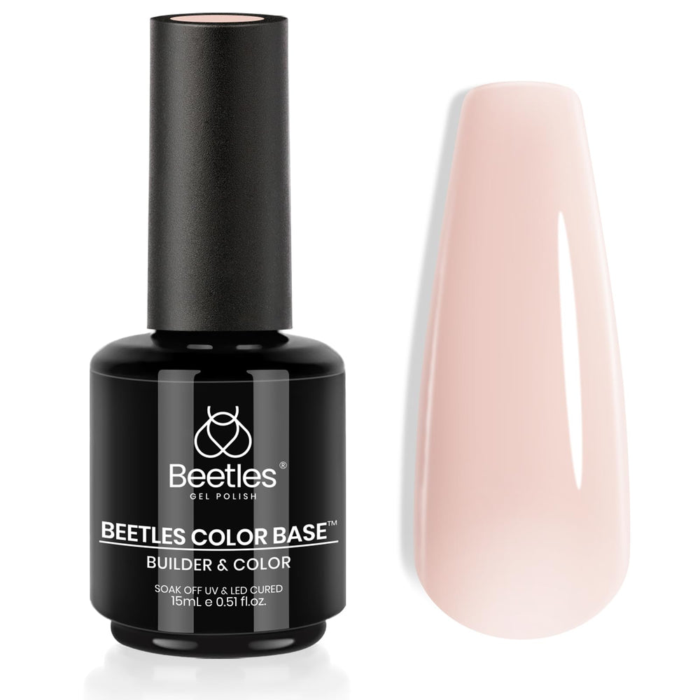 Beetles Color Base Gel Polish bottle showing warm jade shade for long-lasting nails.