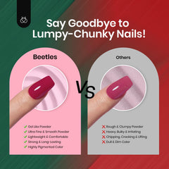 Beetles Dip Powder green glitter nails evoke fresh seasonal vibes.