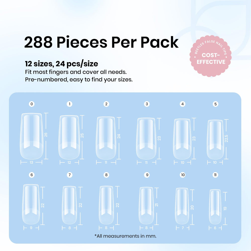 Beetles nail tips set suitable for professionals and beginners.