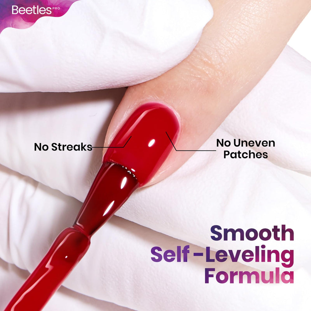 Beetles Pro burgundy gel nail polish gloss after cure is impressive.