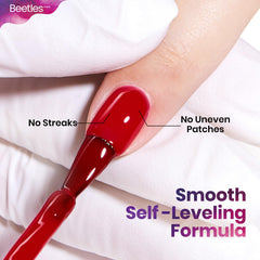 Beetles Pro burgundy gel nail polish gloss after cure is impressive.