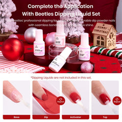 Beetles Red Dip Powder Kit no-lamp cure for easy, skin-friendly nails