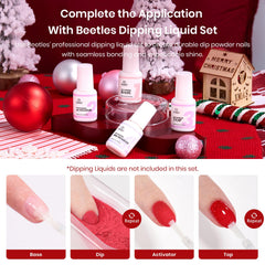 Beetles Gel Polish Milky White dip powder nails with clean natural finish