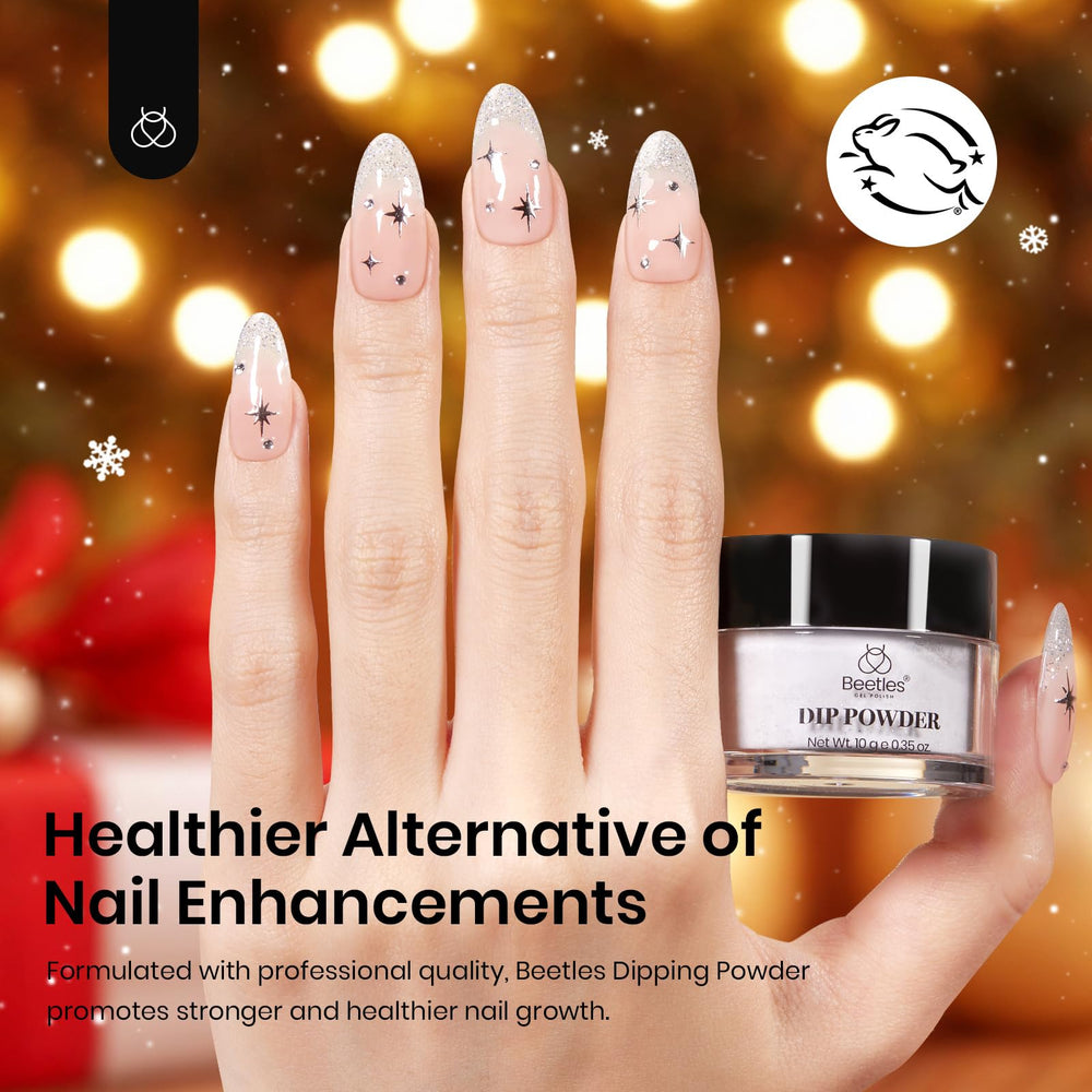 Beetles Gel Polish Rose dip powder nails for romantic day or date night