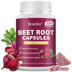 Beet Root Capsules bottle on white background