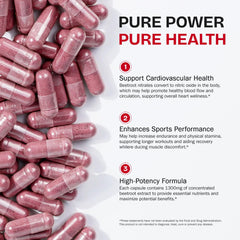 Energy support from beetroot supplement in bottle