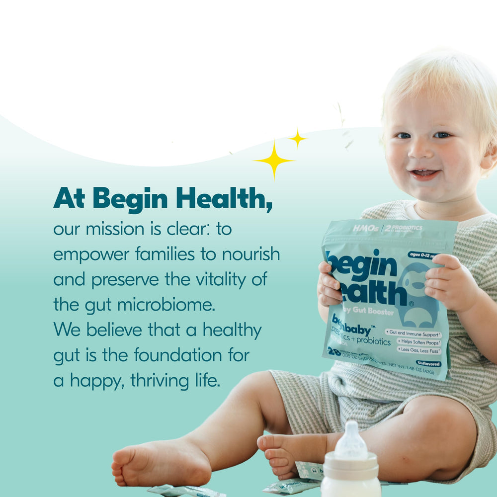 BeginHealth BeginBaby mixing formula in a calm kitchen