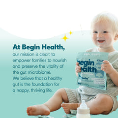 BeginHealth BeginBaby mixing formula in a calm kitchen