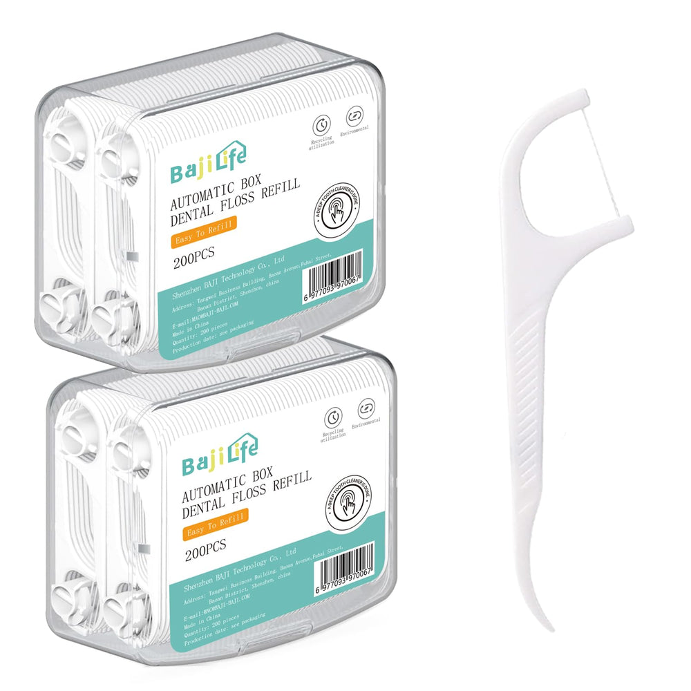 Two-box Bejlife dental floss picks set with 200 picks per box