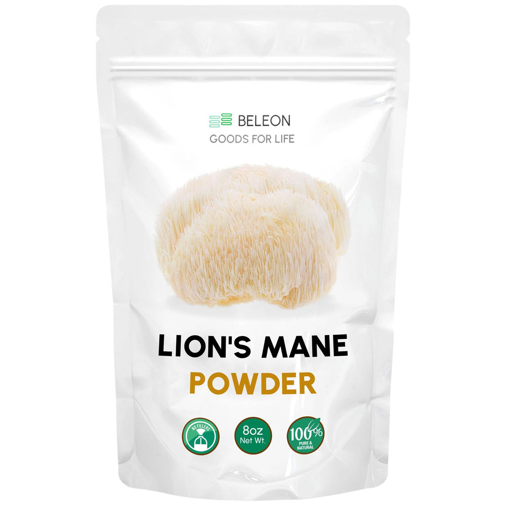 Beleon Lion's Mane Powder 8 oz bottle front view