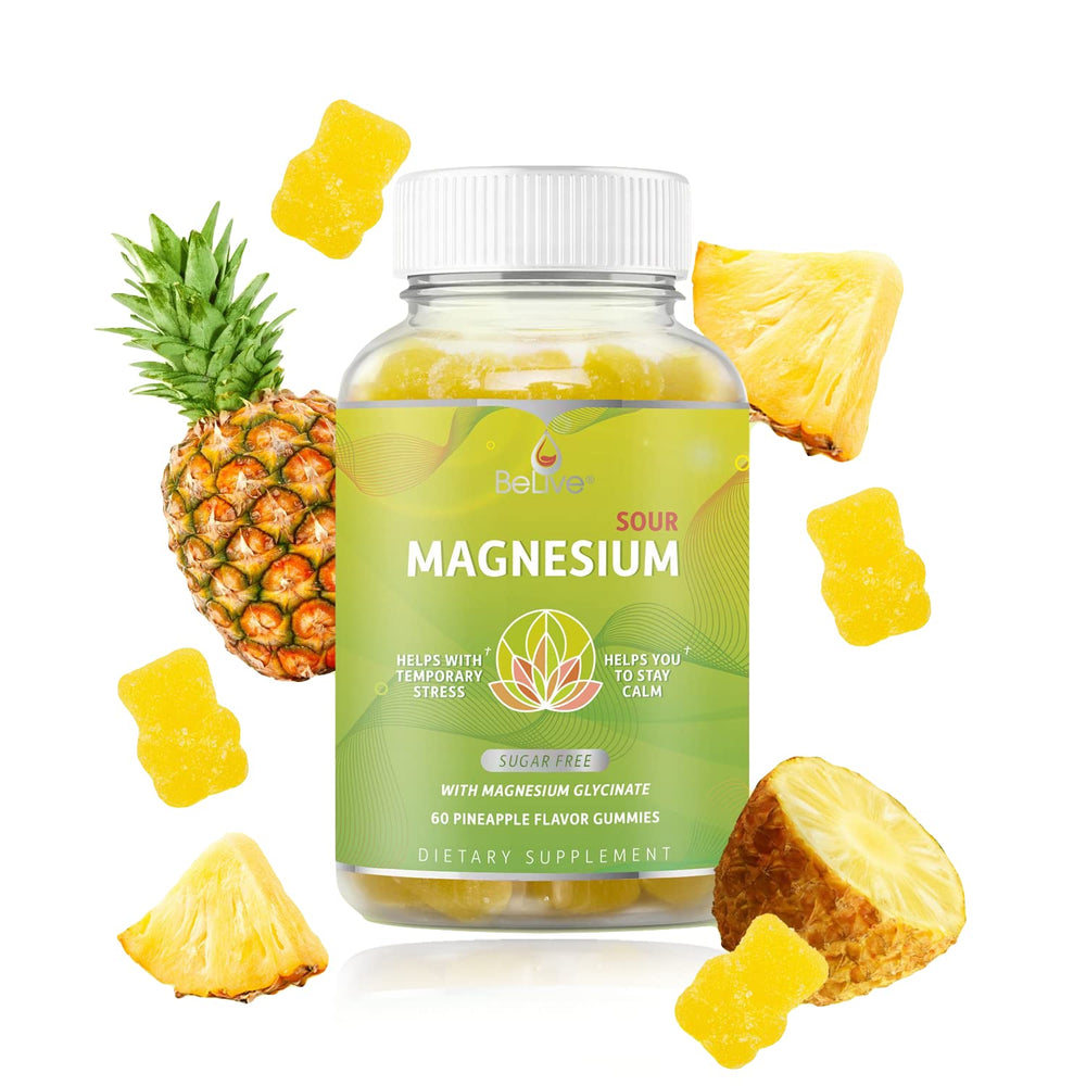 BeLive magnesium gummies with sugar-free coating
