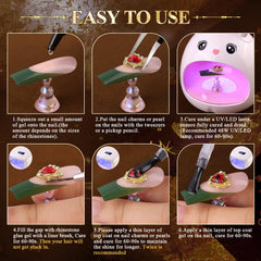 BELLEBOOST 12 styles of gold nail charms for varied accents