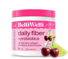 Belli Welli Fiber Supplement hero image with Cherry Limeade flavor