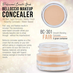 Belloccio concealer blemishes closeup demonstrates natural coverage and smooth blending.