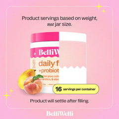 Serving scoop beside Peach Mango powder