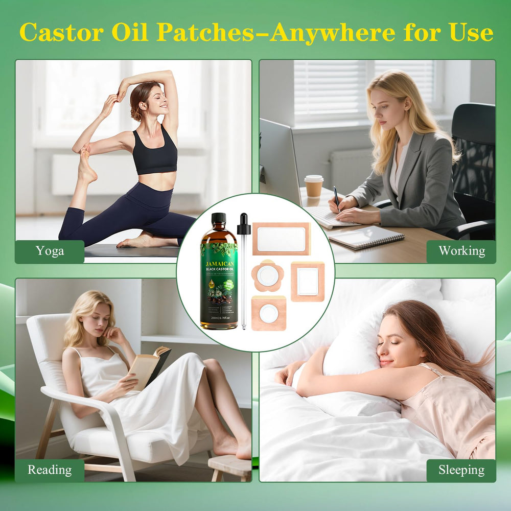 belly button floral castor oil patch applied