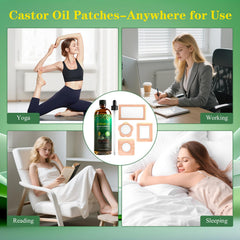 belly button floral castor oil patch applied