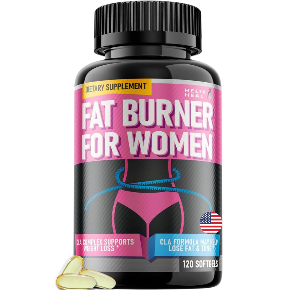 Belly Fat Burner for Women bottle with capsules on white background