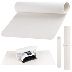 Beloving Nail Art Table Mat in white offers a spacious workspace for nails and tools