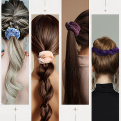 Bememo gift-worthy velvet scrunchies ideal for teens and women.