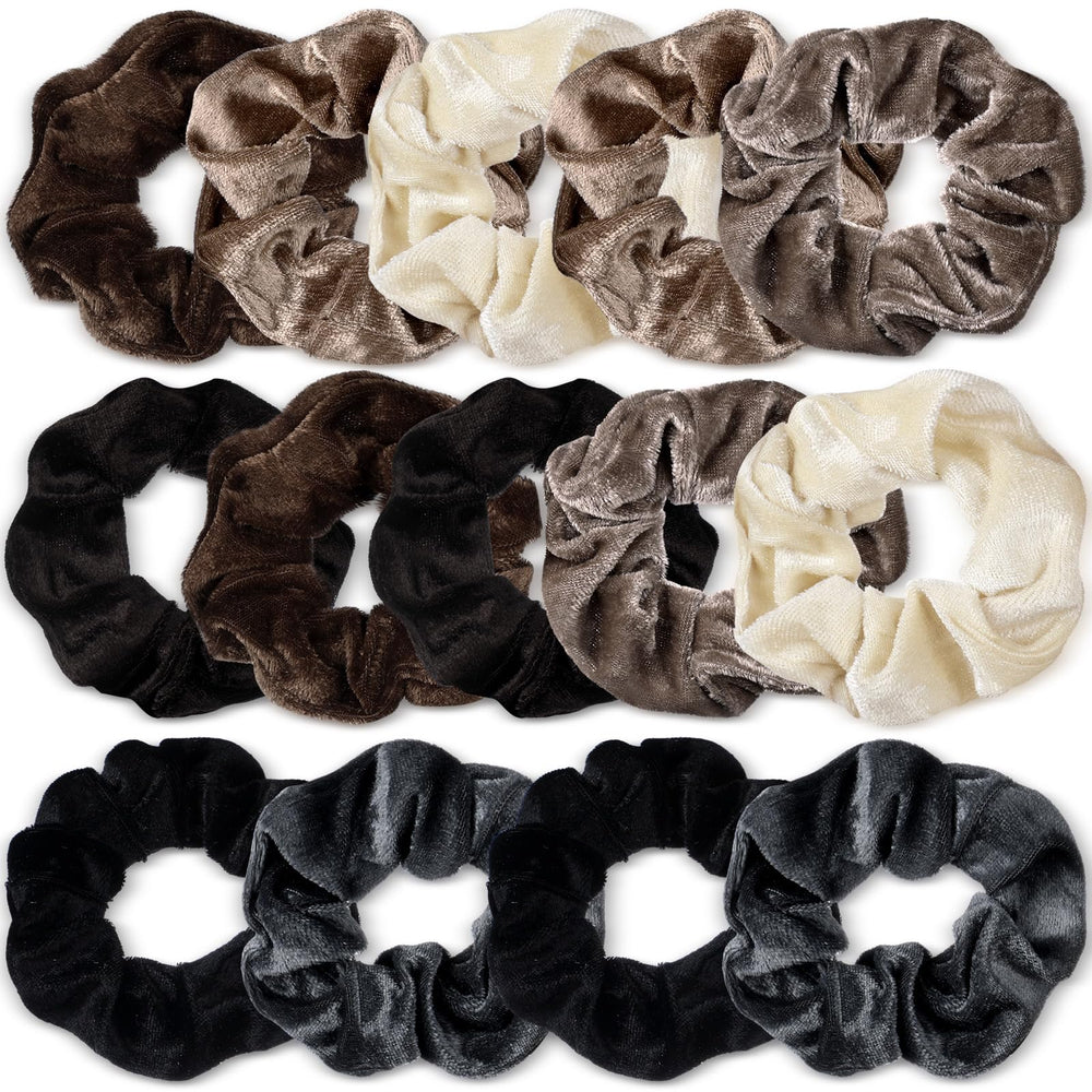 Bememo velvet scrunchies show soft texture for comfortable wear.