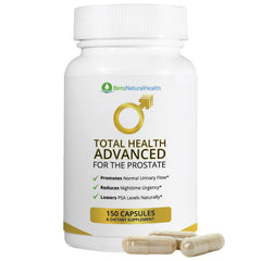 Front label of Ben's Natural Health Total Health Prostate Support bottle