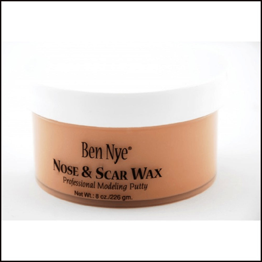 Ben Nye Nose and Scar Wax Fair 8 Oz applied, illustrating seamless prosthetic blending and skin-safe finish.