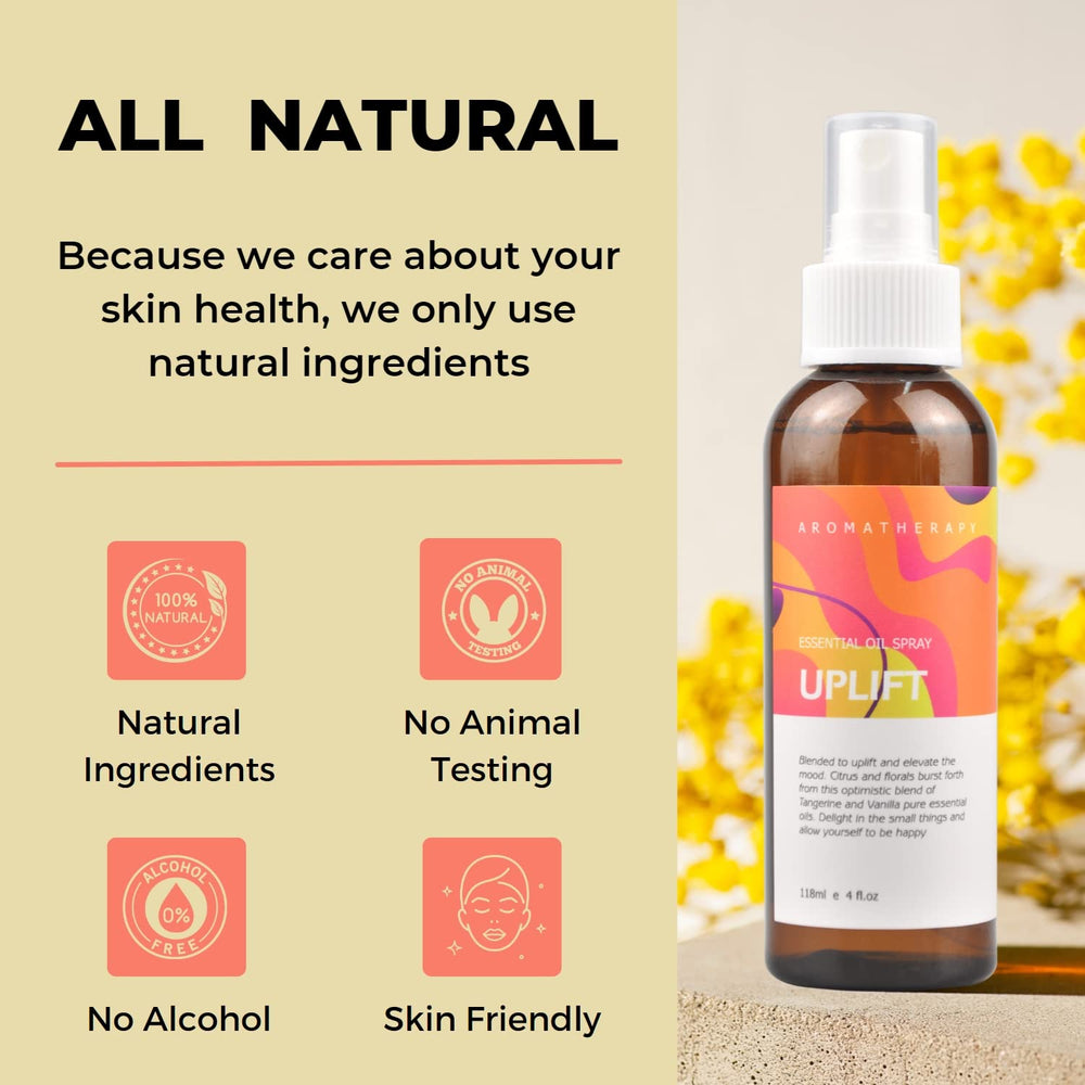 Aromatherapy spray bottle with citrus and vanilla twist