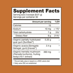 Ingredients indicating organic, vegan, sugar-free formula