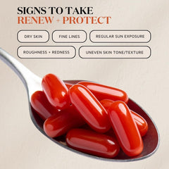 Skin health benefits illustration with Renew + Protect