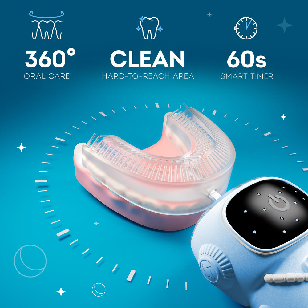 Two U-shaped silicone brush heads included with Bendi Kids set