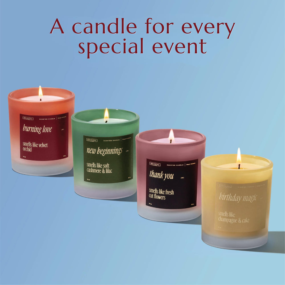 Romantic ambiance created by Burning Love candle in warm light