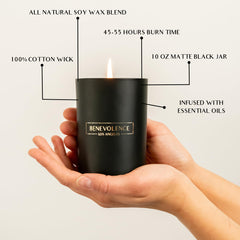 Gift-ready packaging for Benevolence LA charcoal candle