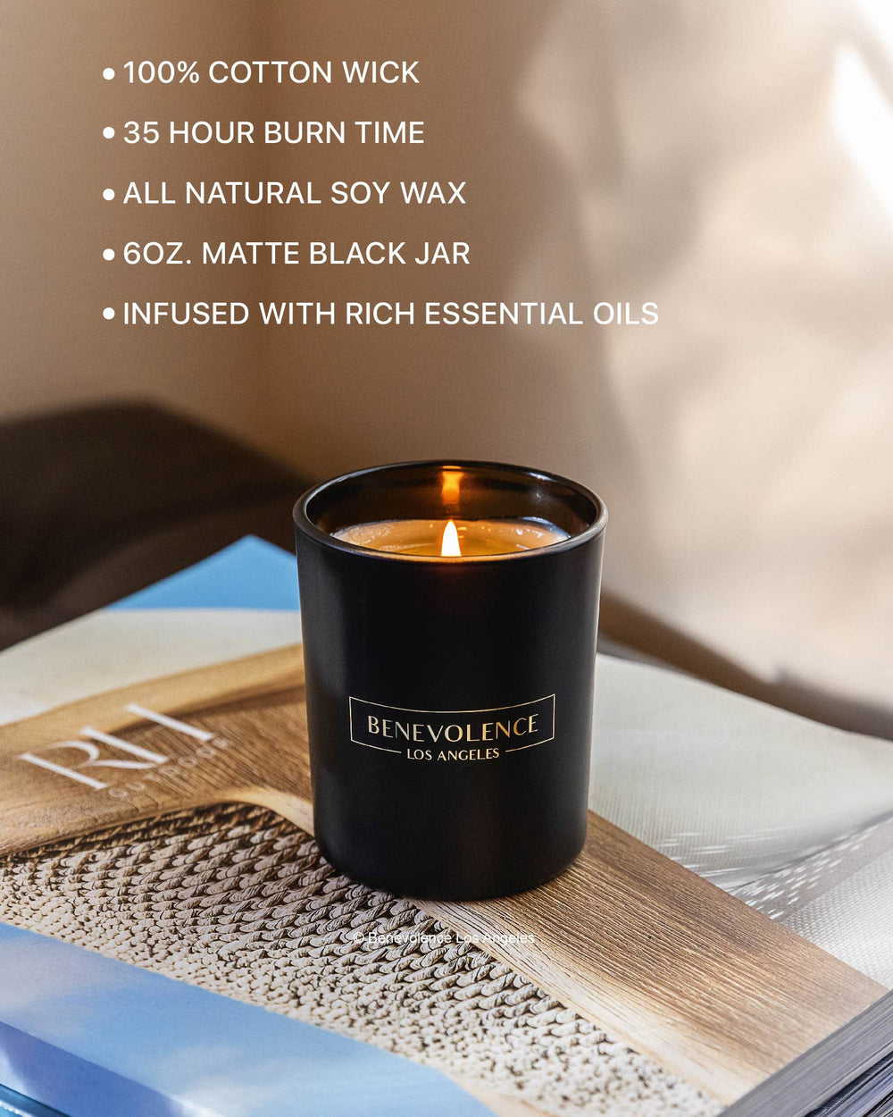 Gift packaging box for Benevolence LA Clearance Candle Rose & Sandalwood