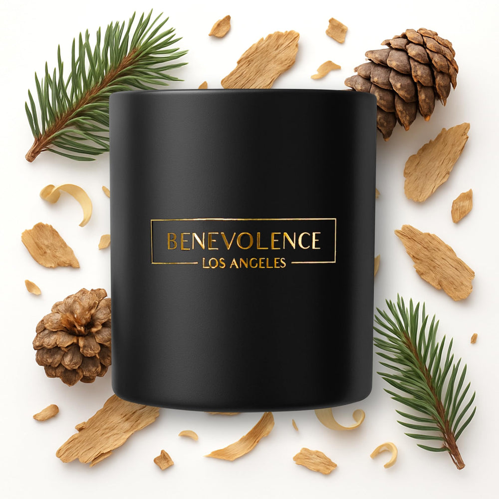 Benevolence LA Pine Scented Candle front view 8oz
