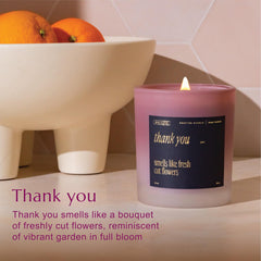 10 oz candle on a fall-themed surface with soft lighting