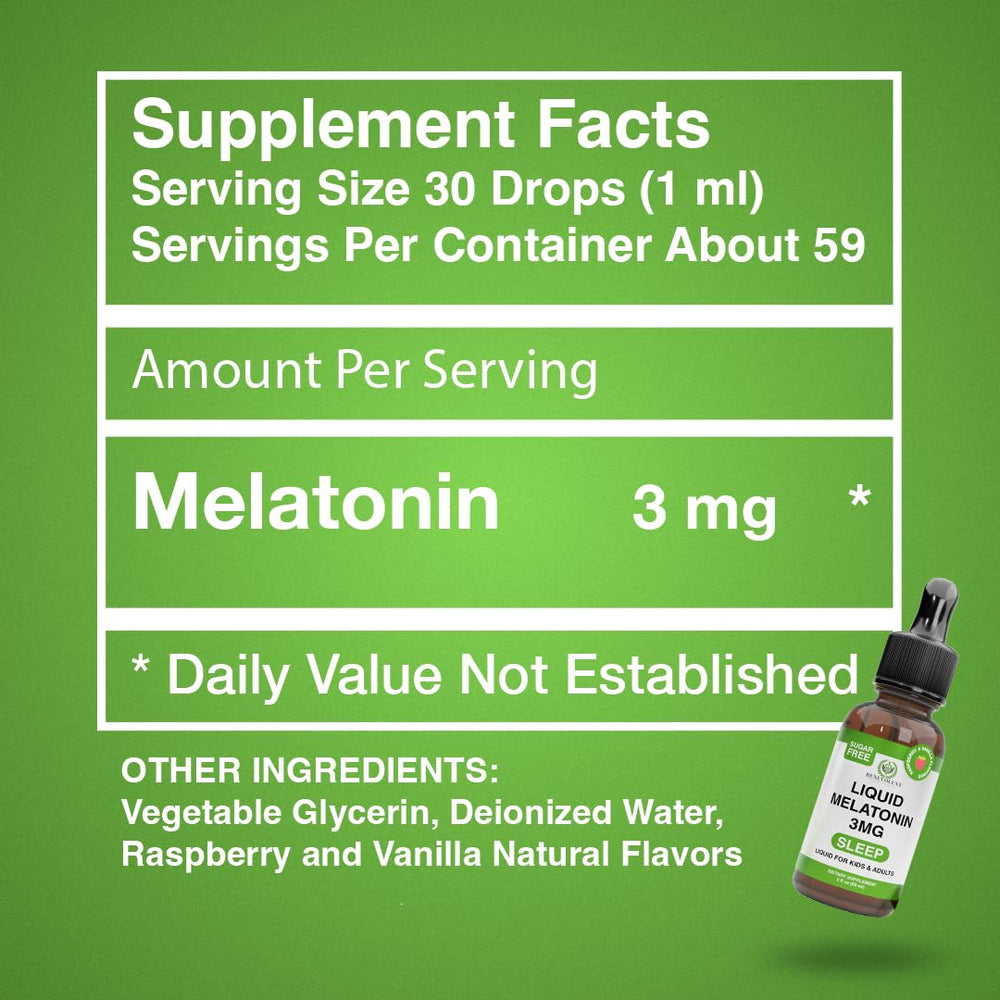 Berry vanilla flavored melatonin liquid for kids