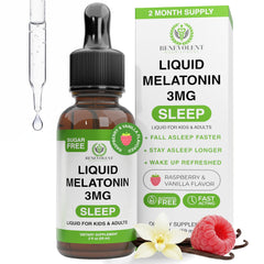 Benevolent Melatonin Berry Vanilla liquid bottle