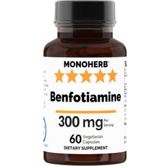 Bottle of Benfotiamine 300 mg - 60 vegan capsules