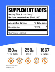 Packaging of BulkSupplements Benfotiamine powder 250g gluten-free