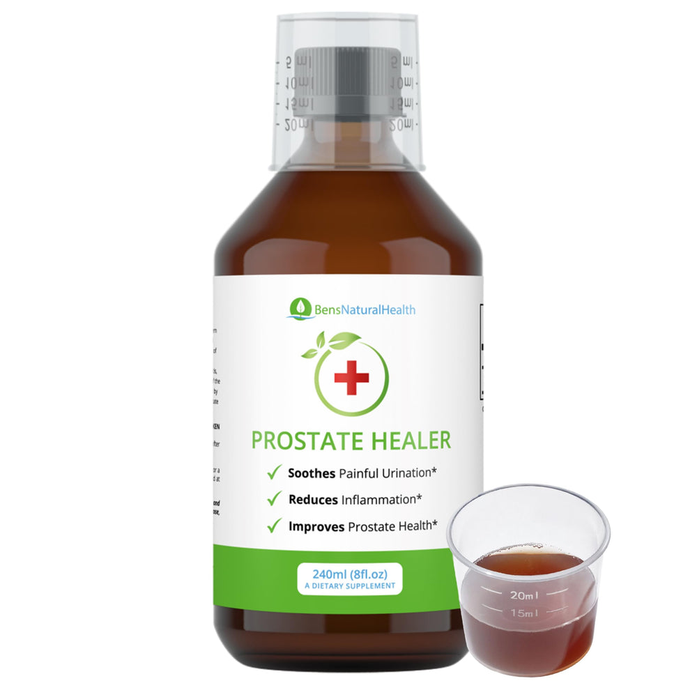 Front view of Ben's Natural Health Prostate Healer 8 oz bottle