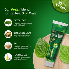 Close-up of Bentodent toothpaste texture showing natural ingredients