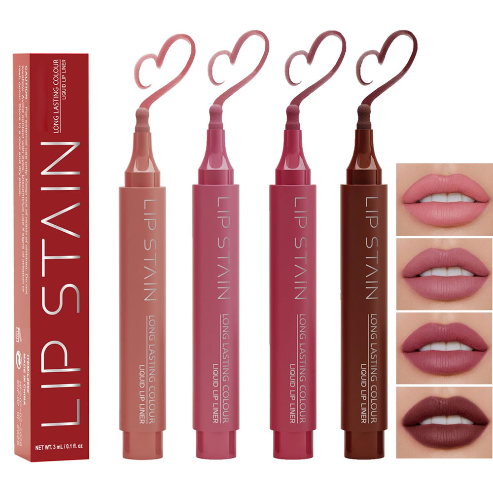 BERALLOYE four-color lip stain set offers versatile shades for daily and evening looks.
