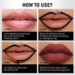 BERALLOYE waterproof lip liner endures through meals and drinks.