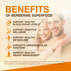 Close-up of Berberine 1200mg HCl capsules
