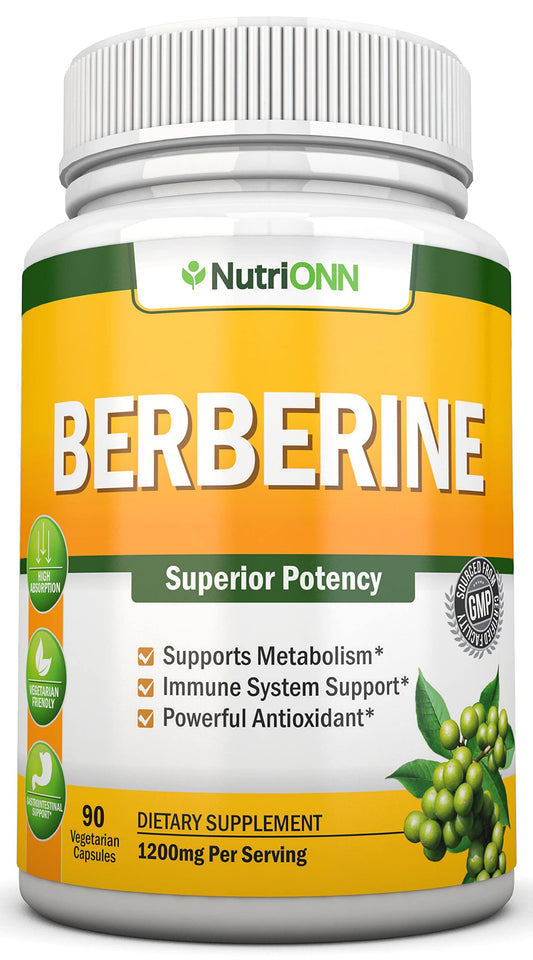 NutriONN Berberine bottle with 1200 mg per serving