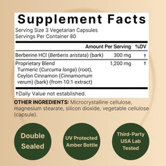 Berberine 1500mg Cinnamon Turmeric capsules